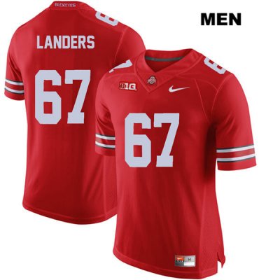 Men's NCAA Ohio State Buckeyes Robert Landers #67 College Stitched Authentic Nike Red Football Jersey EA20C22MU